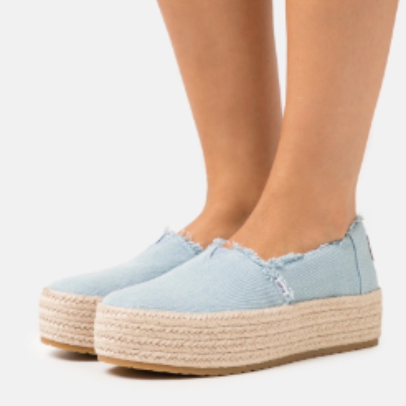 Toms Valencia Platform espadrilles light blue washed denim - 9 - Picture 1 of 12